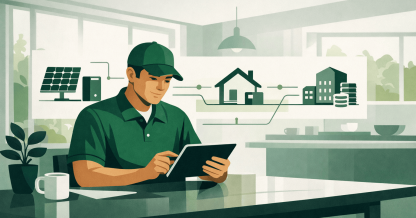 Embedded green finance solar installer processing government loan at point of sale